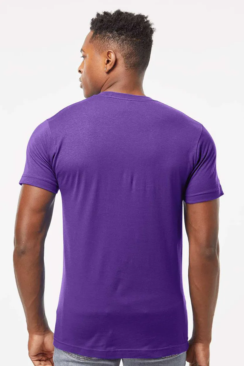 Tultex Mens Fine Jersey Short Sleeve Crewneck T-Shirt - Purple