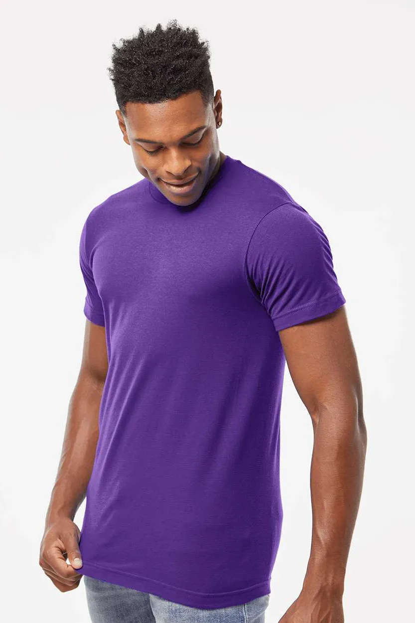 Tultex Mens Fine Jersey Short Sleeve Crewneck T-Shirt - Purple
