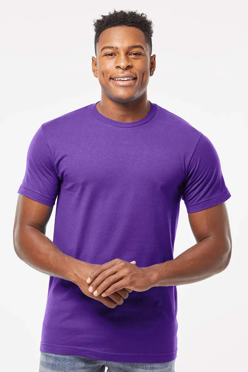 Tultex Mens Fine Jersey Short Sleeve Crewneck T-Shirt - Purple