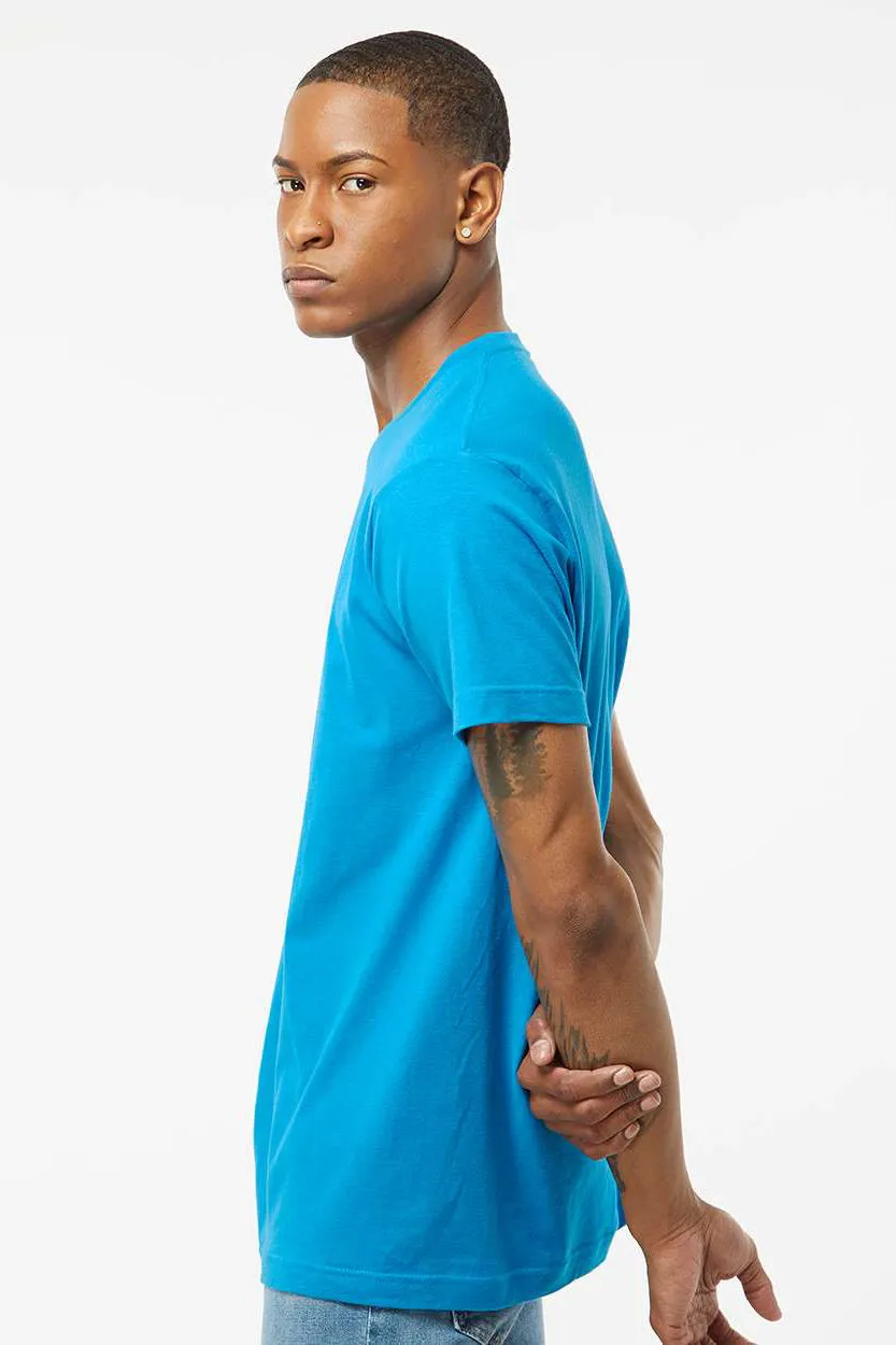 Tultex Mens Fine Jersey Short Sleeve Crewneck T-Shirt - Turquoise Blue