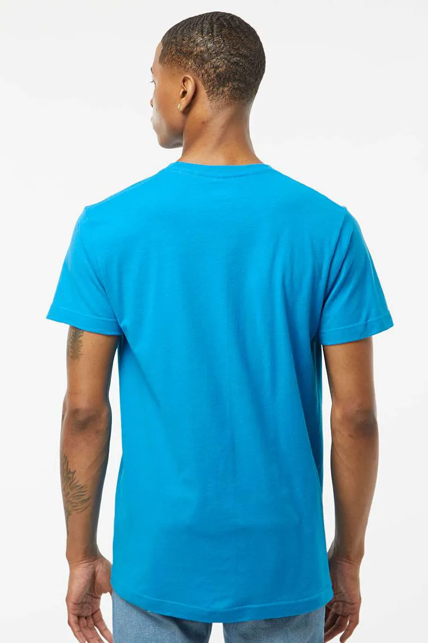 Tultex Mens Fine Jersey Short Sleeve Crewneck T-Shirt - Turquoise Blue