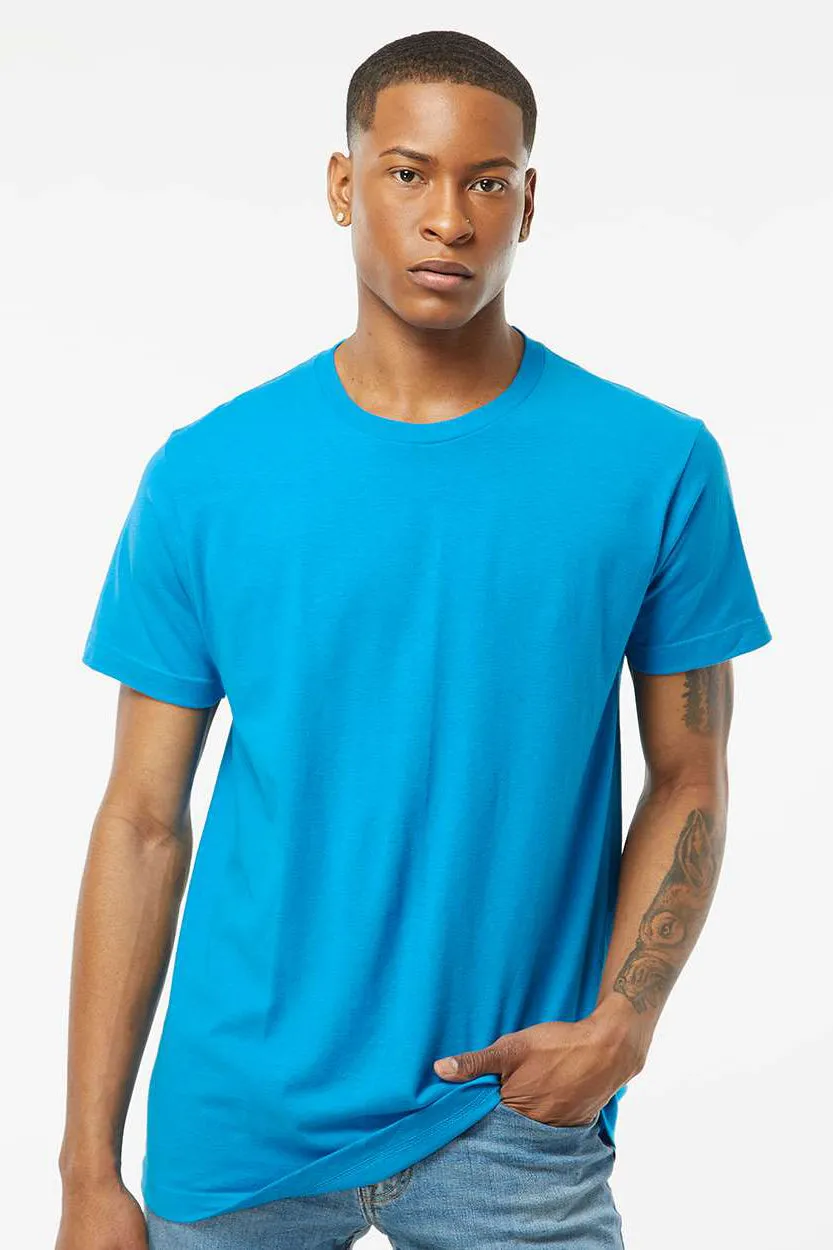 Tultex Mens Fine Jersey Short Sleeve Crewneck T-Shirt - Turquoise Blue