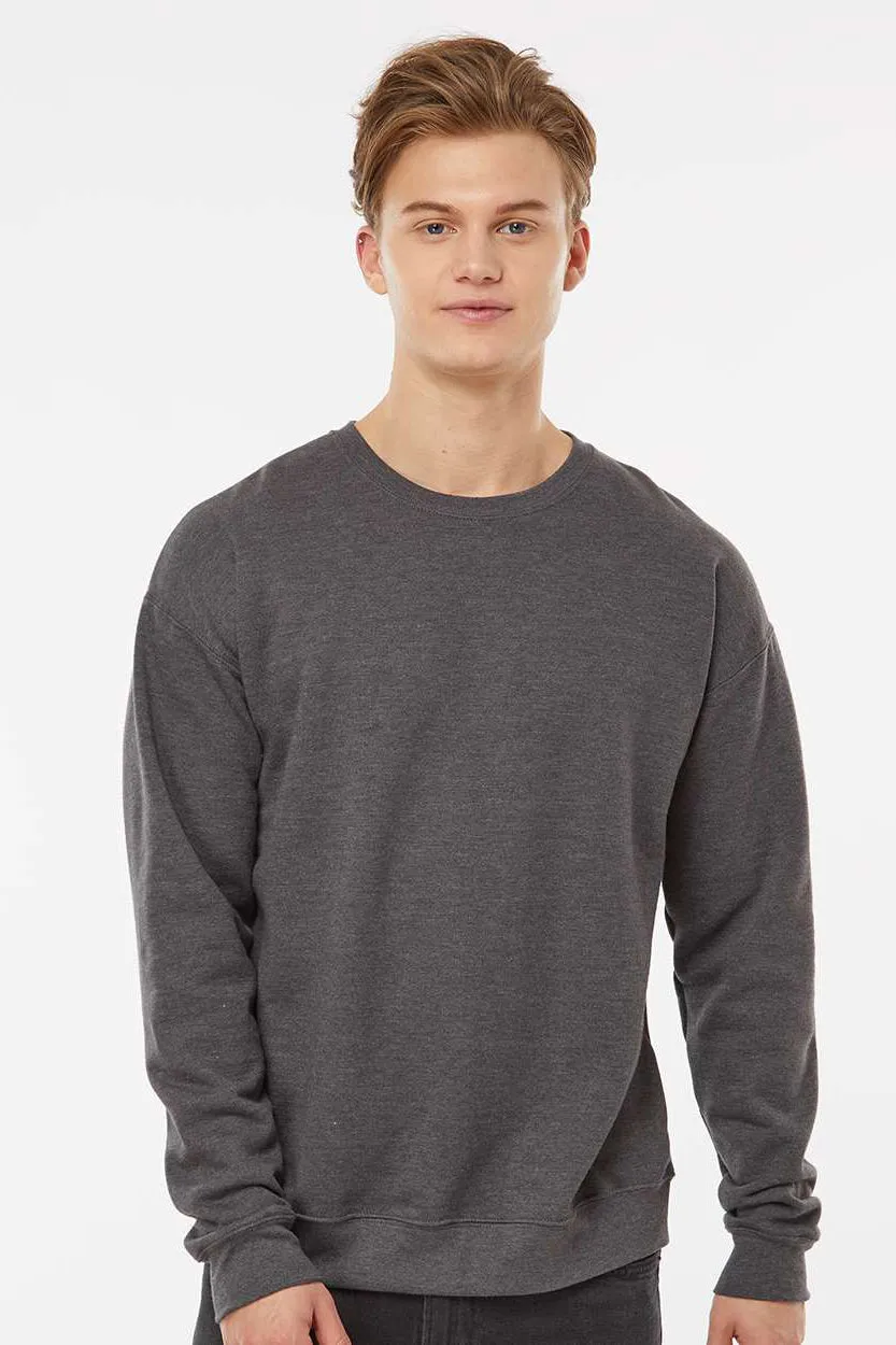 Tultex Mens Fleece Crewneck Sweatshirt - Heather Charcoal Grey