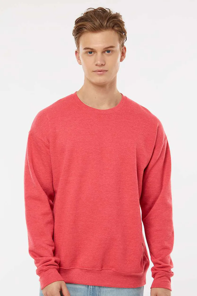 Tultex Mens Fleece Crewneck Sweatshirt - Heather Red
