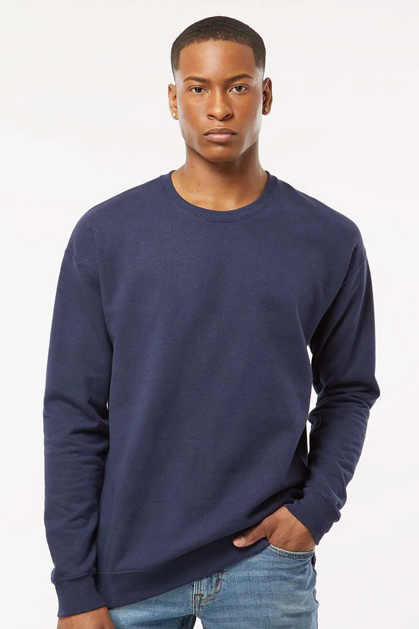 Tultex Mens Fleece Crewneck Sweatshirt - Navy Blue