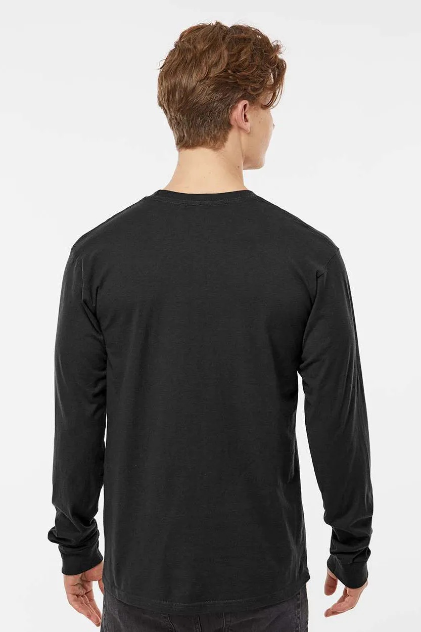 Tultex Mens Jersey Long Sleeve Crewneck T-Shirt - Black