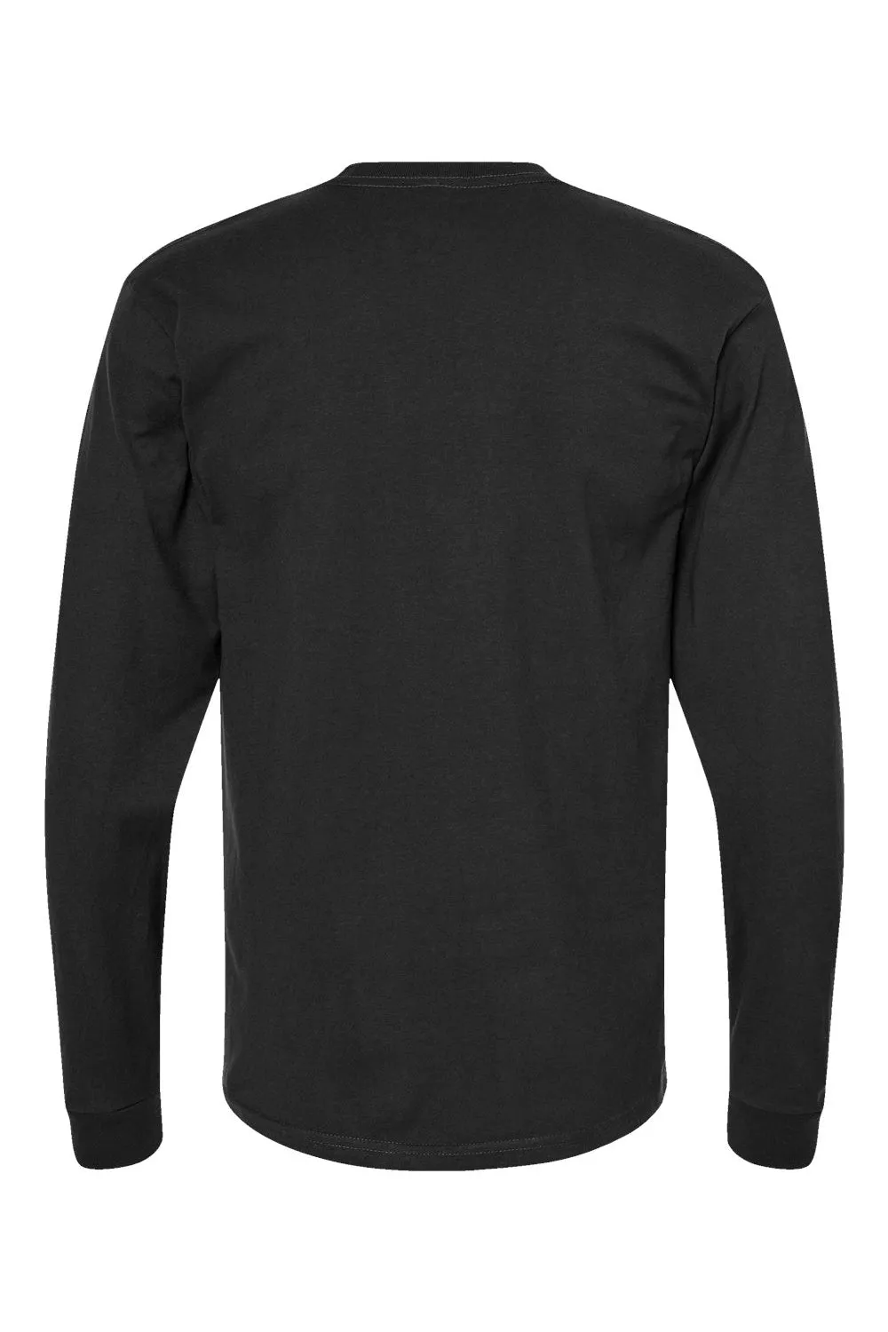 Tultex Mens Jersey Long Sleeve Crewneck T-Shirt - Black