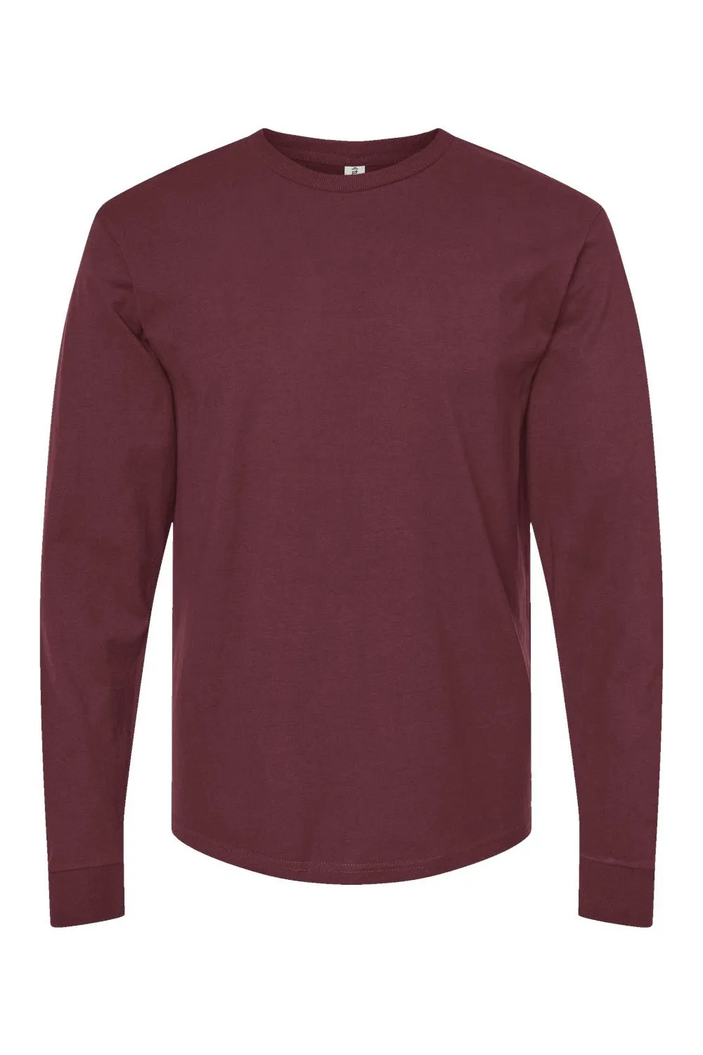 Tultex Mens Jersey Long Sleeve Crewneck T-Shirt - Burgundy