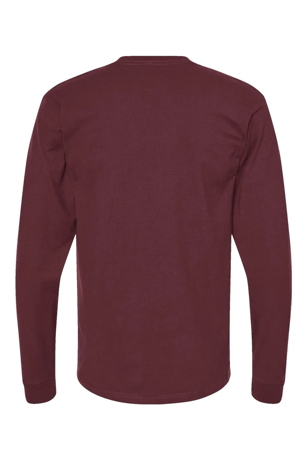 Tultex Mens Jersey Long Sleeve Crewneck T-Shirt - Burgundy