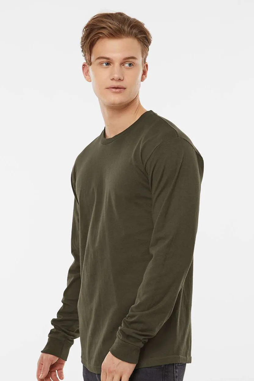 Tultex Mens Jersey Long Sleeve Crewneck T-Shirt - Grape Leaf Green