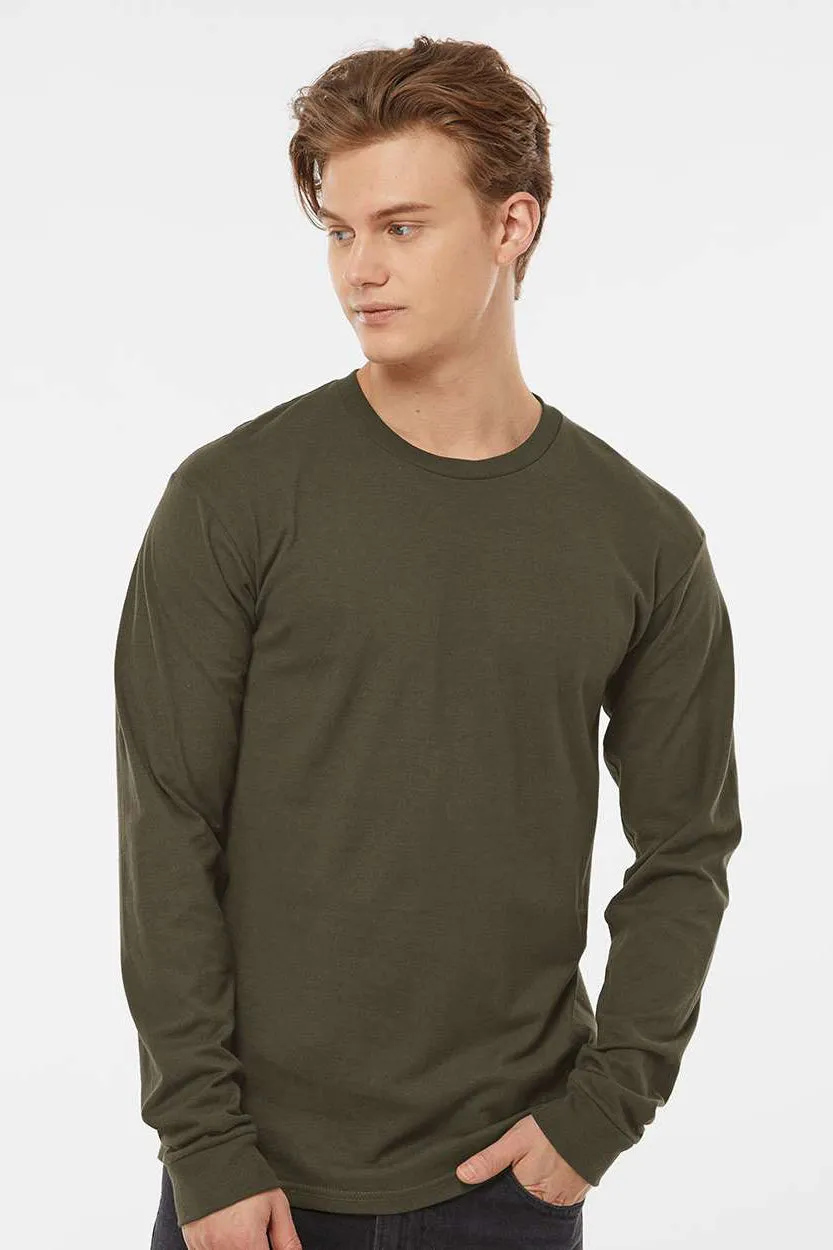 Tultex Mens Jersey Long Sleeve Crewneck T-Shirt - Grape Leaf Green