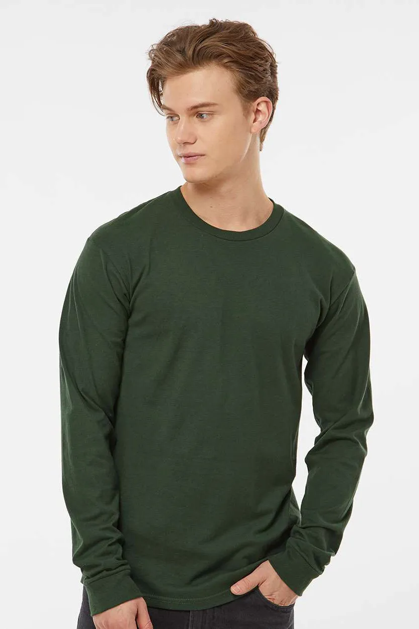 Tultex Mens Jersey Long Sleeve Crewneck T-Shirt - Hunter Green
