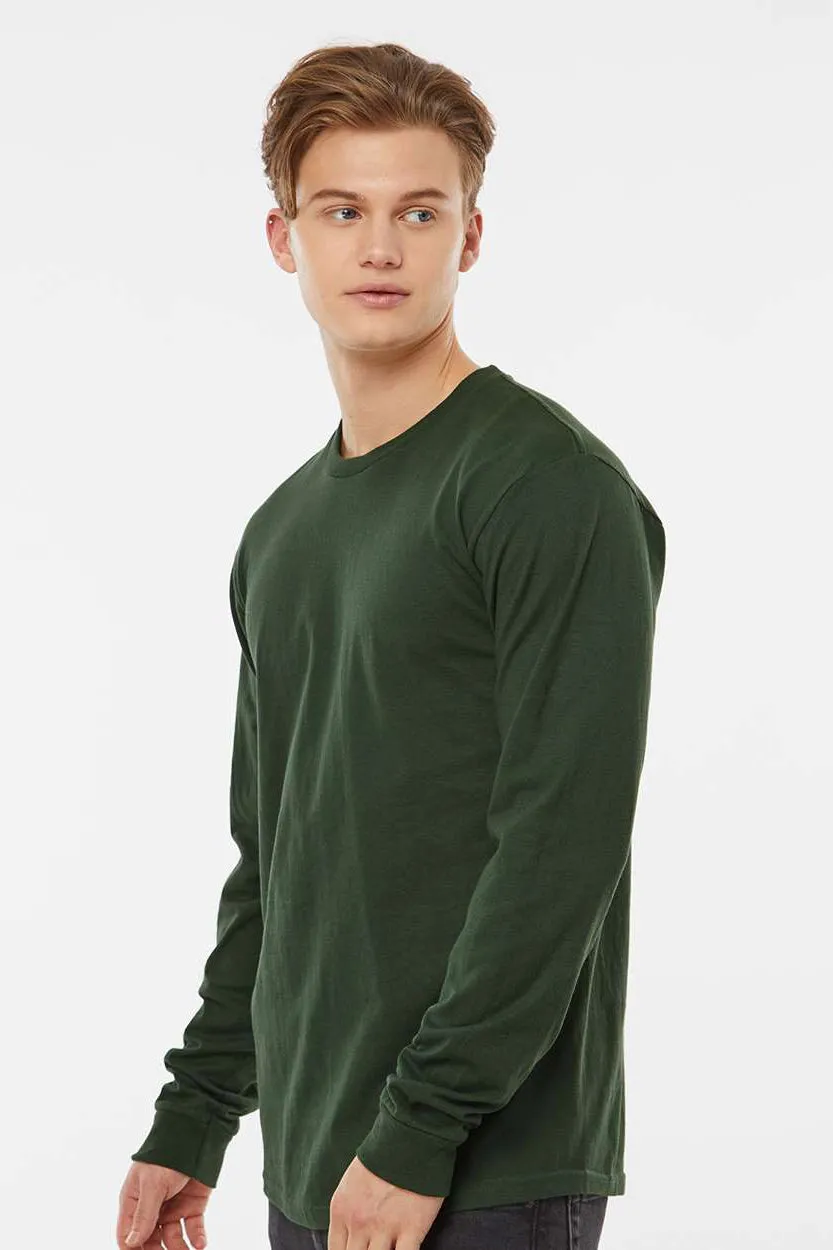 Tultex Mens Jersey Long Sleeve Crewneck T-Shirt - Hunter Green