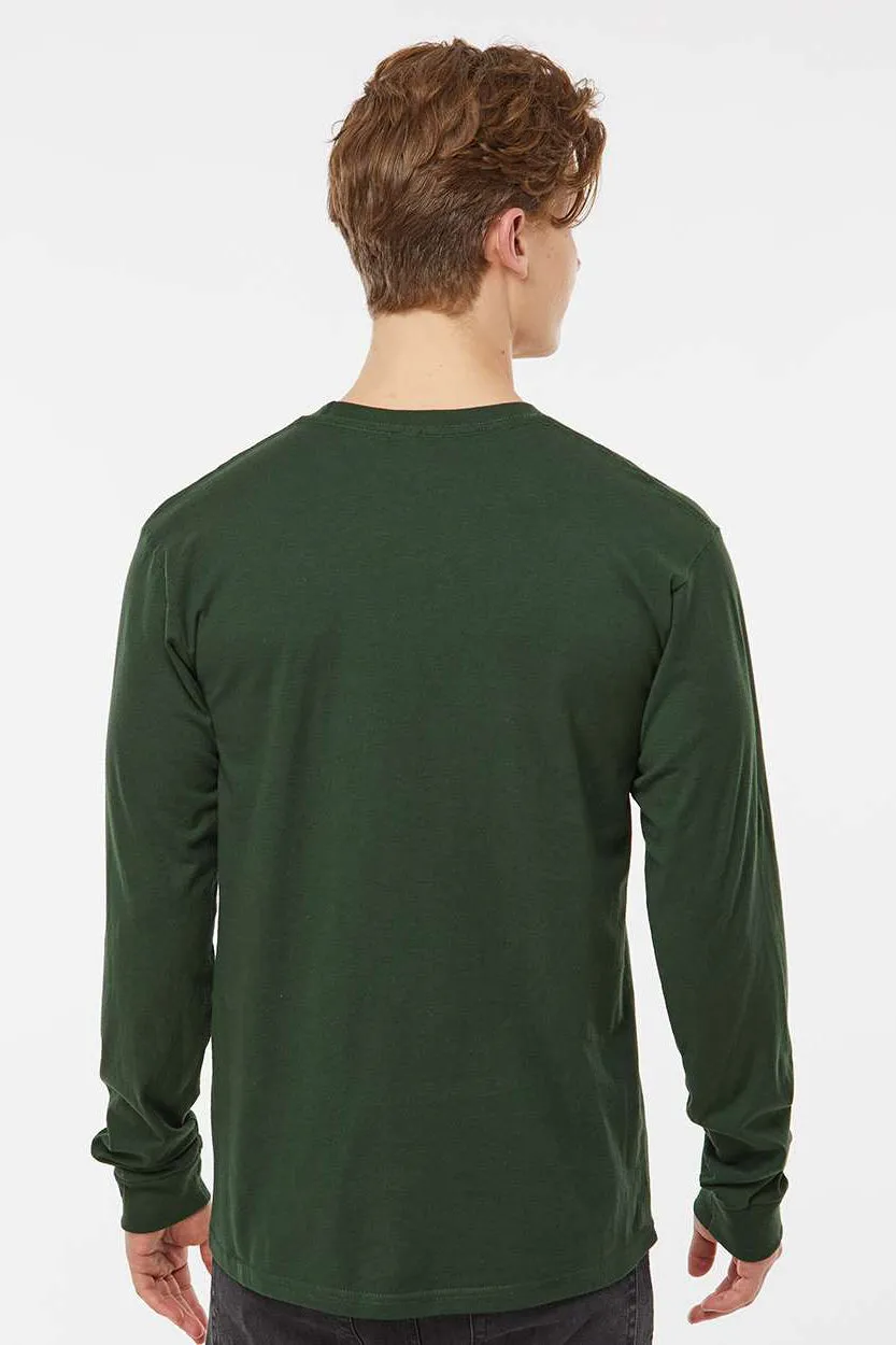 Tultex Mens Jersey Long Sleeve Crewneck T-Shirt - Hunter Green