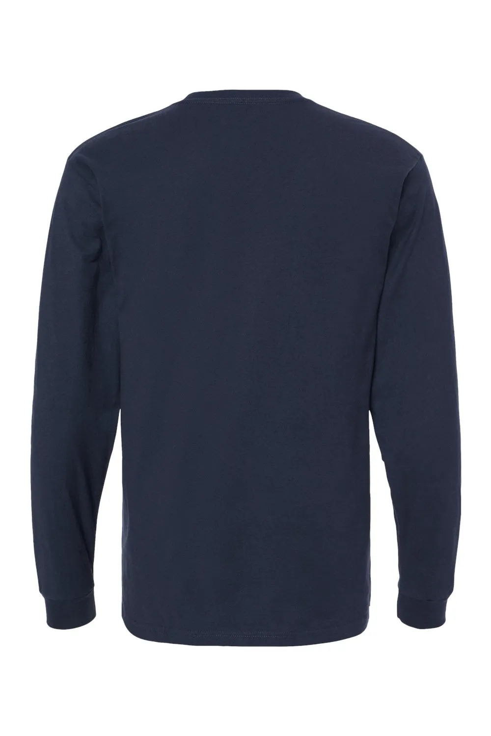 Tultex Mens Jersey Long Sleeve Crewneck T-Shirt - Navy Blue