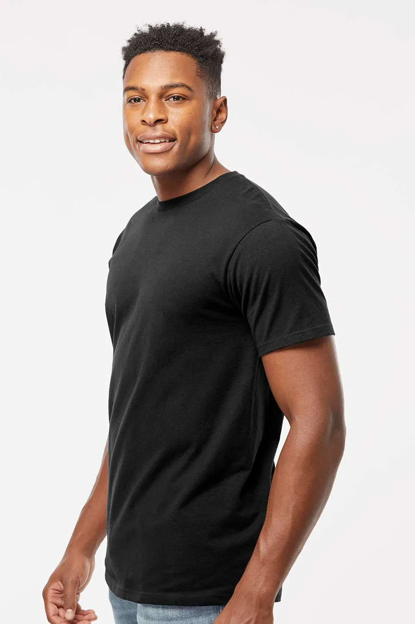 Tultex Mens Jersey Short Sleeve Crewneck T-Shirt - Black