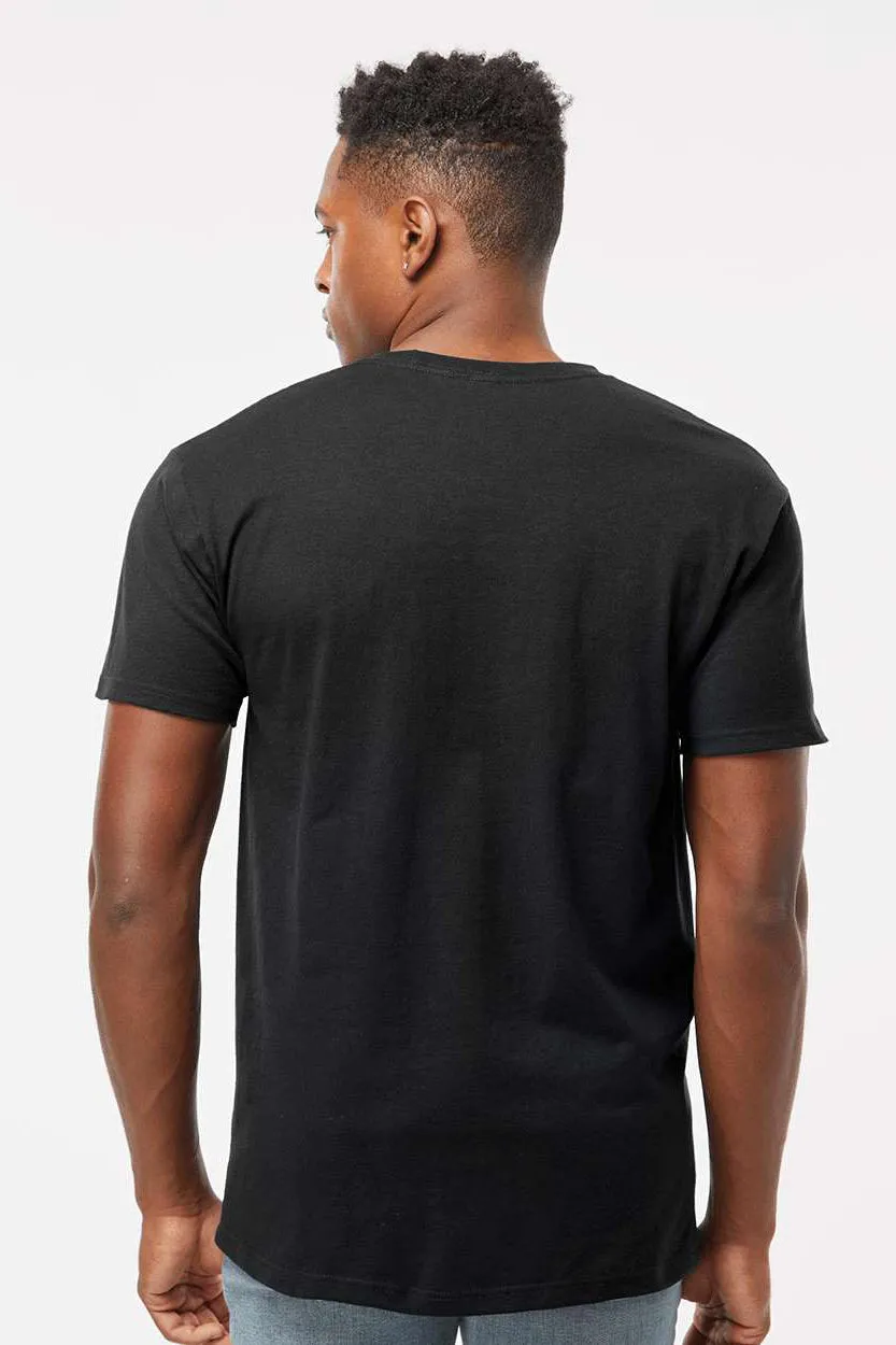 Tultex Mens Jersey Short Sleeve Crewneck T-Shirt - Black