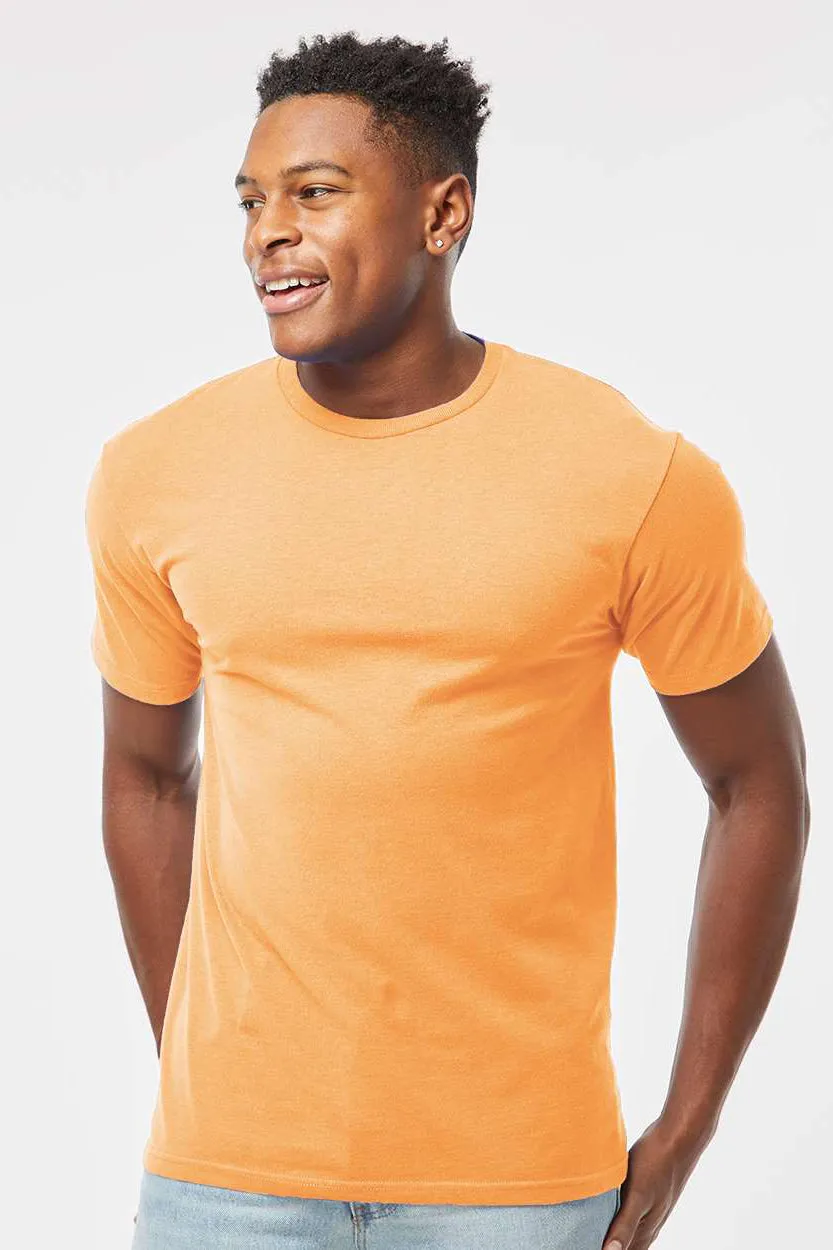 Tultex Mens Jersey Short Sleeve Crewneck T-Shirt - Cantaloupe Orange - Closeout