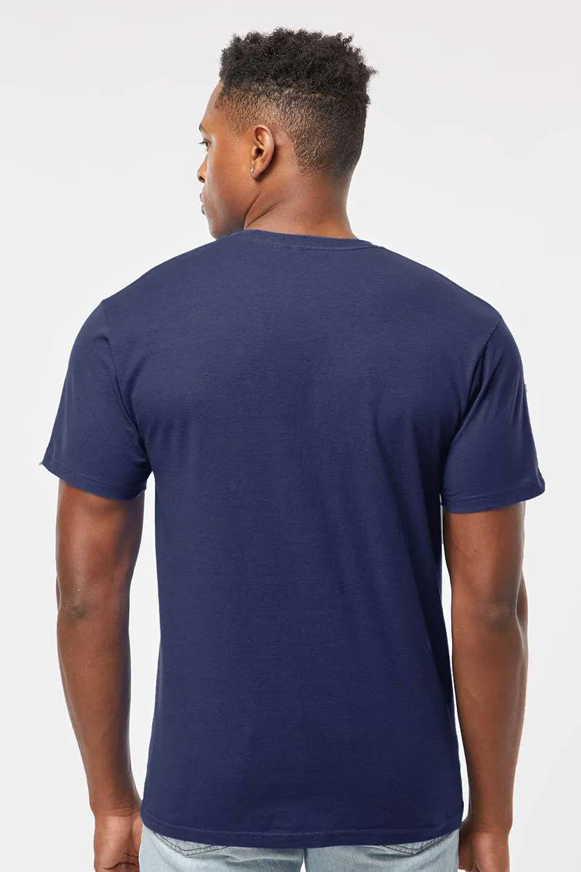 Tultex Mens Jersey Short Sleeve Crewneck T-Shirt - Inked India Blue