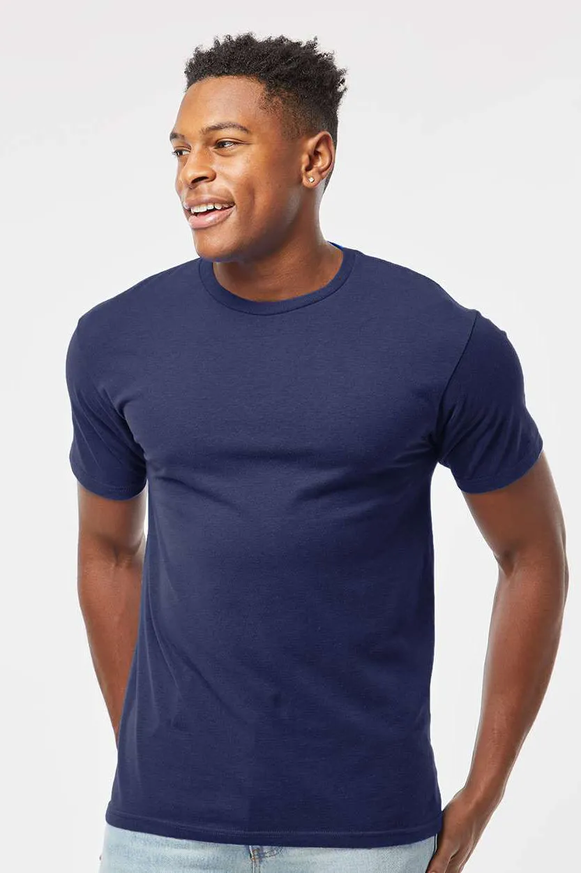 Tultex Mens Jersey Short Sleeve Crewneck T-Shirt - Inked India Blue
