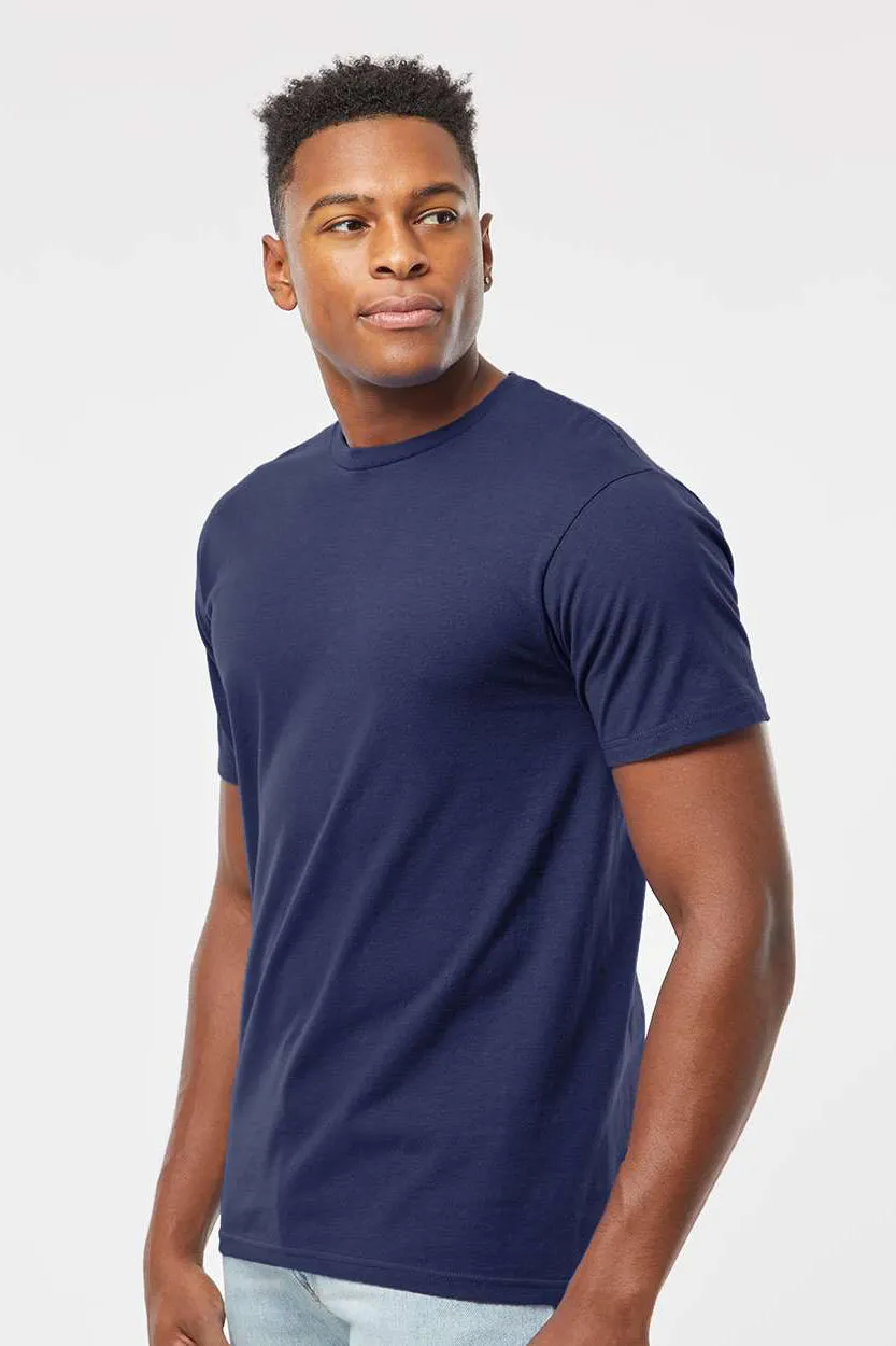 Tultex Mens Jersey Short Sleeve Crewneck T-Shirt - Inked India Blue