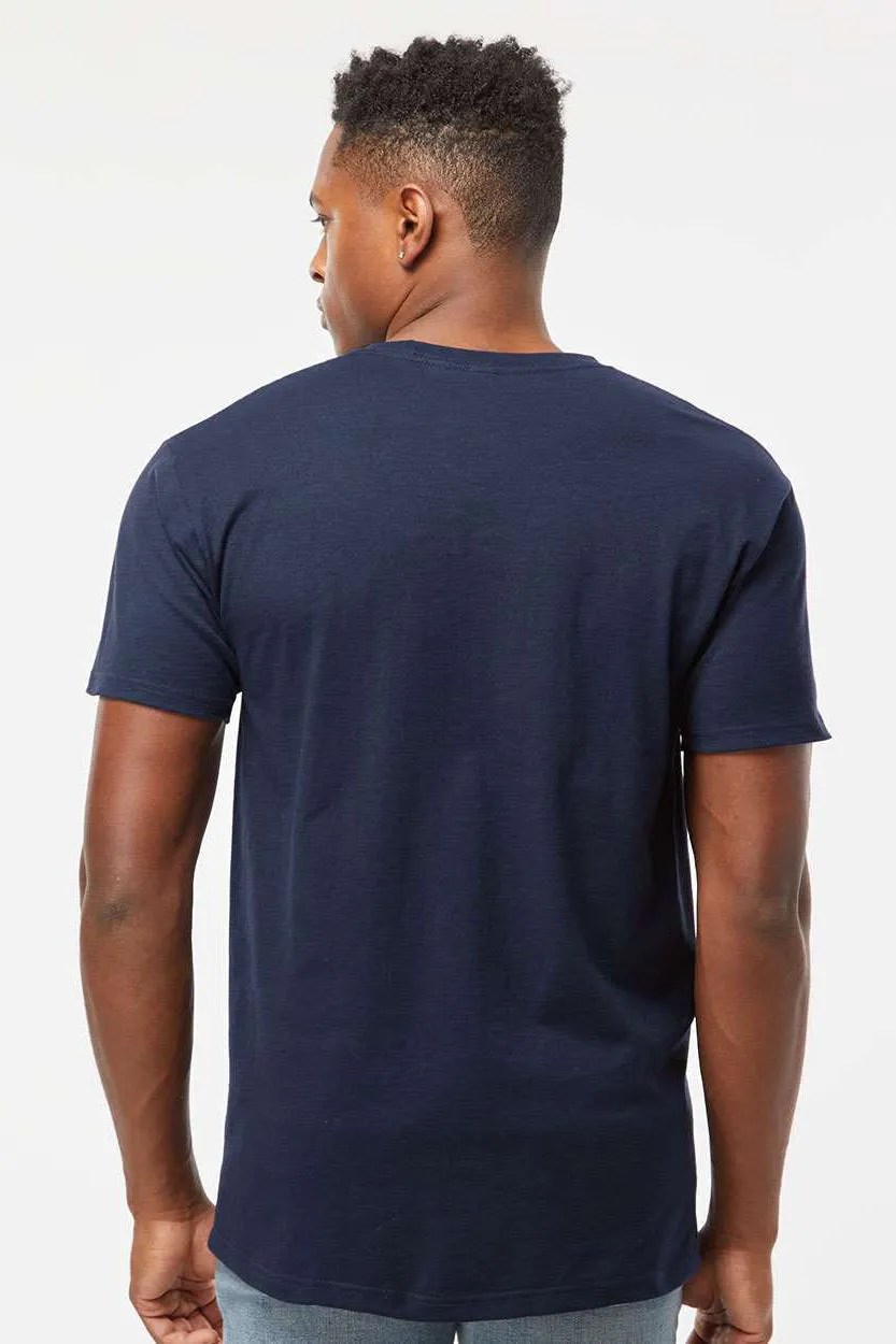 Tultex Mens Jersey Short Sleeve Crewneck T-Shirt - Navy Blue