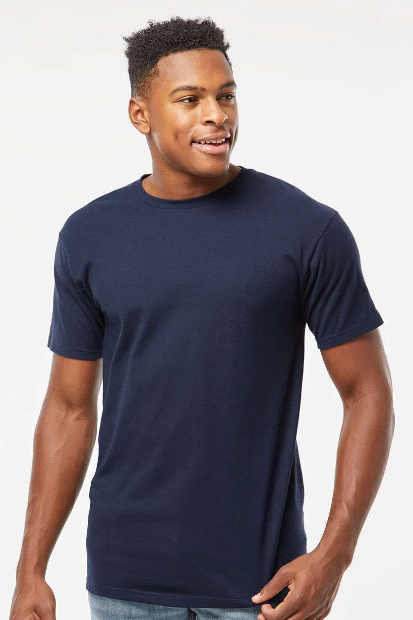 Tultex Mens Jersey Short Sleeve Crewneck T-Shirt - Navy Blue