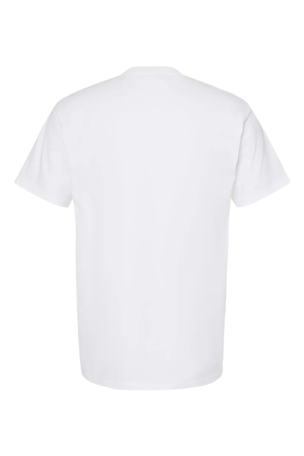 Tultex Mens Jersey Short Sleeve Crewneck T-Shirt w/ Pocket - White