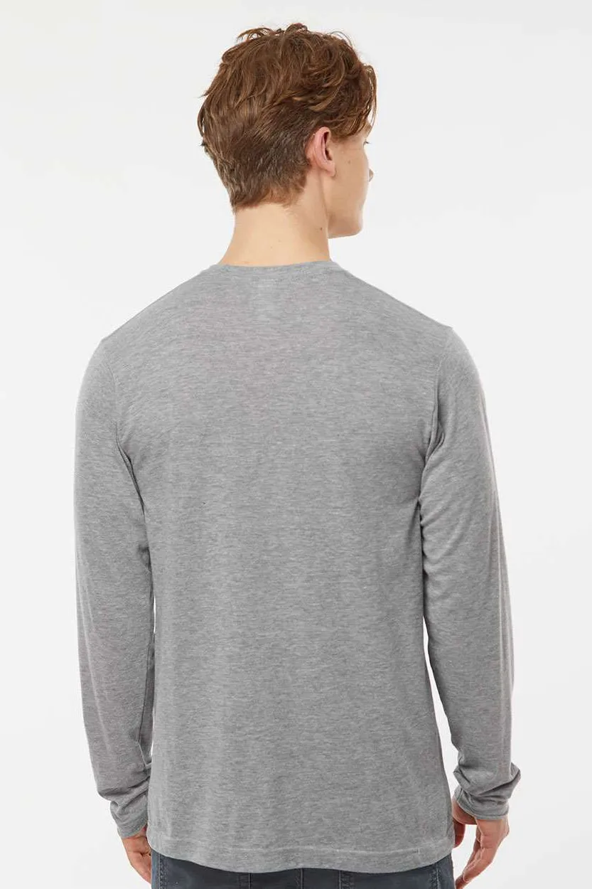 Tultex Mens Poly-Rich Long Sleeve Crewneck T-Shirt - Heather Grey