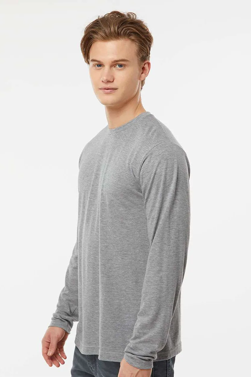 Tultex Mens Poly-Rich Long Sleeve Crewneck T-Shirt - Heather Grey
