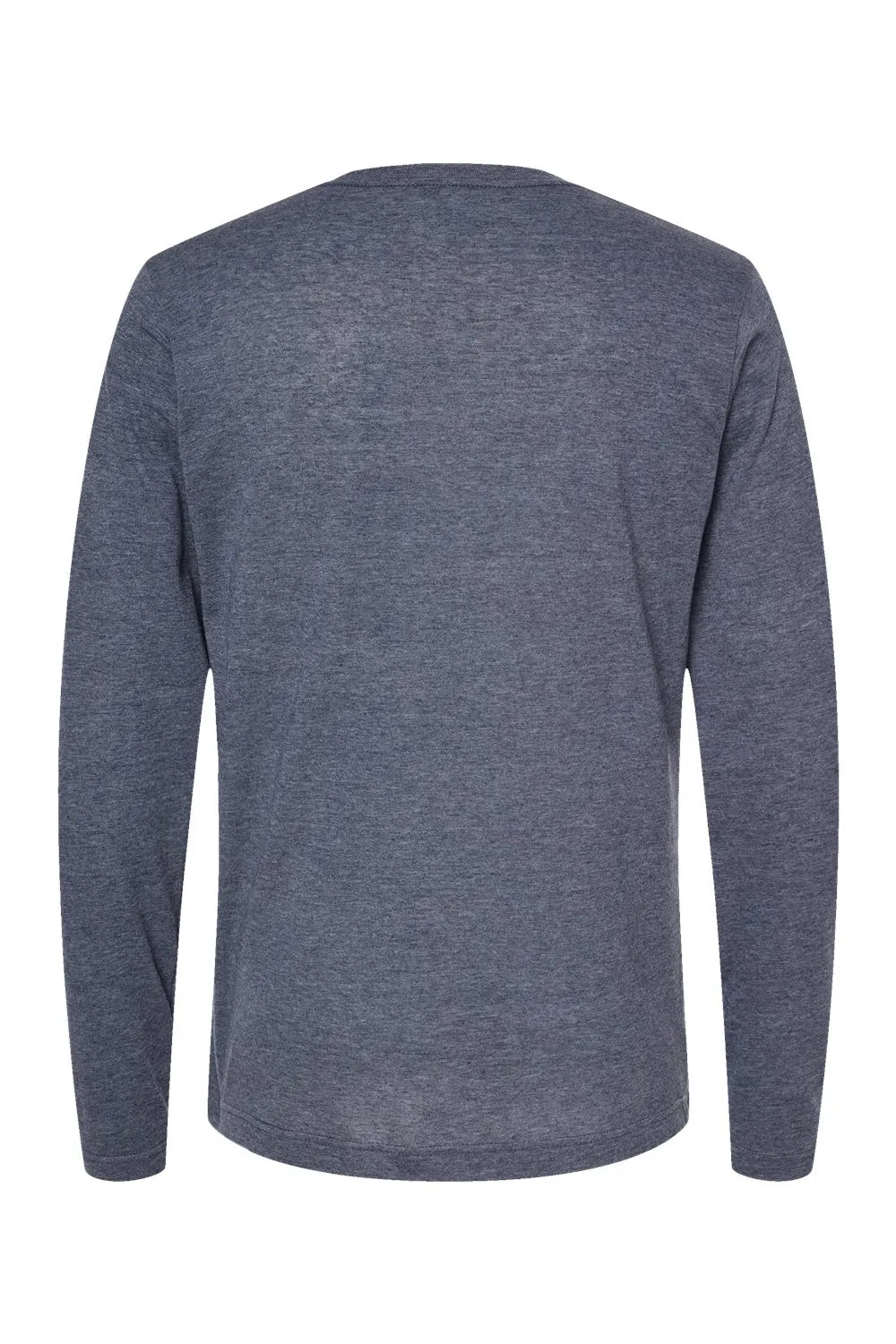 Tultex Mens Poly-Rich Long Sleeve Crewneck T-Shirt - Heather Navy Blue