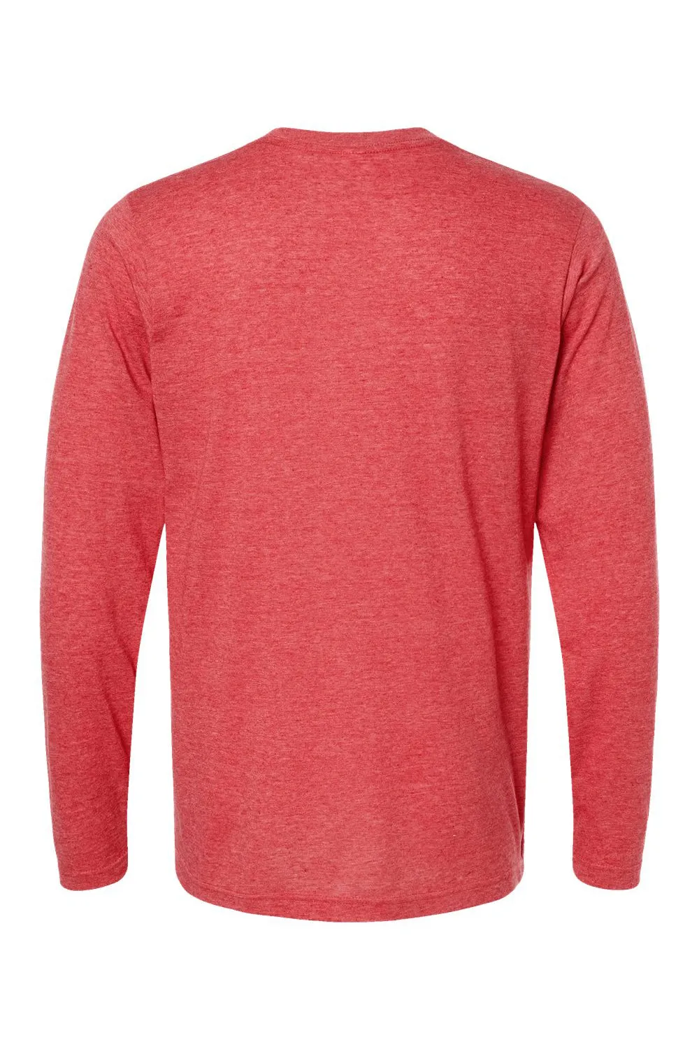 Tultex Mens Poly-Rich Long Sleeve Crewneck T-Shirt - Heather Red
