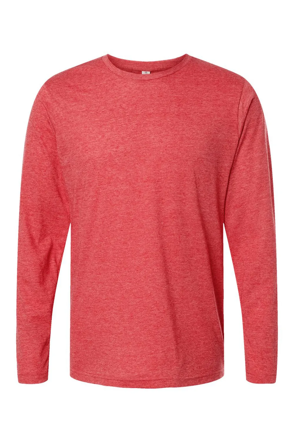 Tultex Mens Poly-Rich Long Sleeve Crewneck T-Shirt - Heather Red