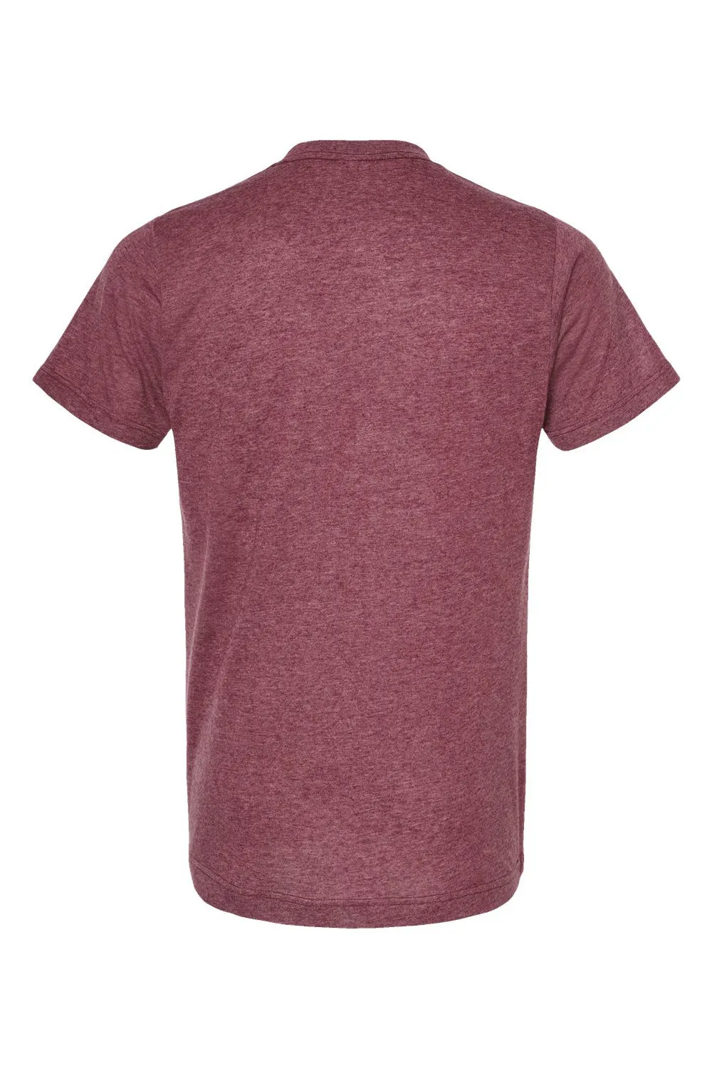 Tultex Mens Poly-Rich Short Sleeve Crewneck T-Shirt - Heather Burgundy