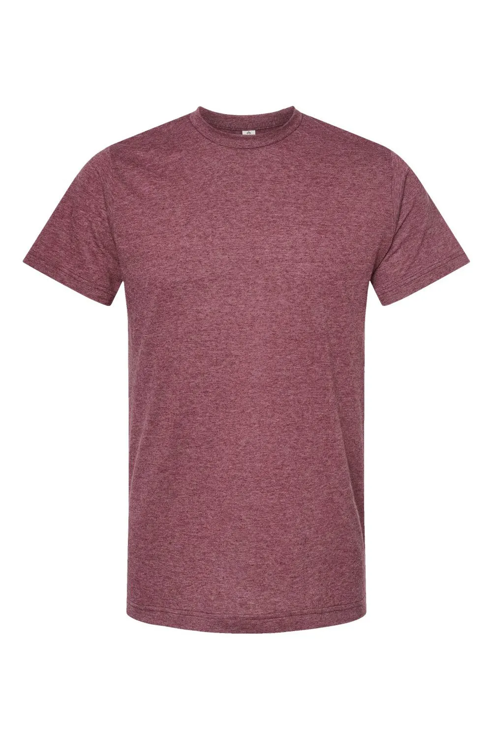 Tultex Mens Poly-Rich Short Sleeve Crewneck T-Shirt - Heather Burgundy