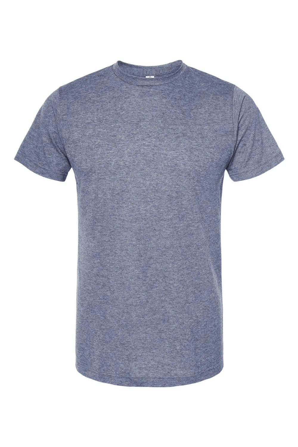 Tultex Mens Poly-Rich Short Sleeve Crewneck T-Shirt - Heather Denim Blue