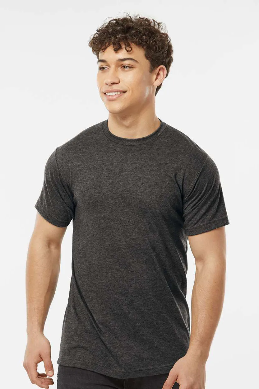 Tultex Mens Poly-Rich Short Sleeve Crewneck T-Shirt - Heather Graphite Grey