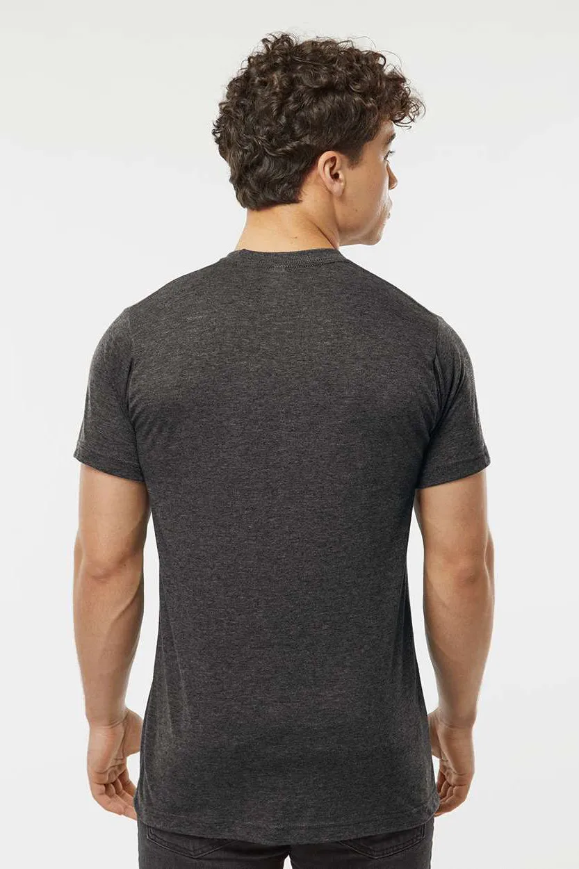 Tultex Mens Poly-Rich Short Sleeve Crewneck T-Shirt - Heather Graphite Grey