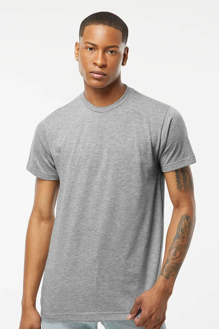 Tultex Mens Poly-Rich Short Sleeve Crewneck T-Shirt - Heather Grey