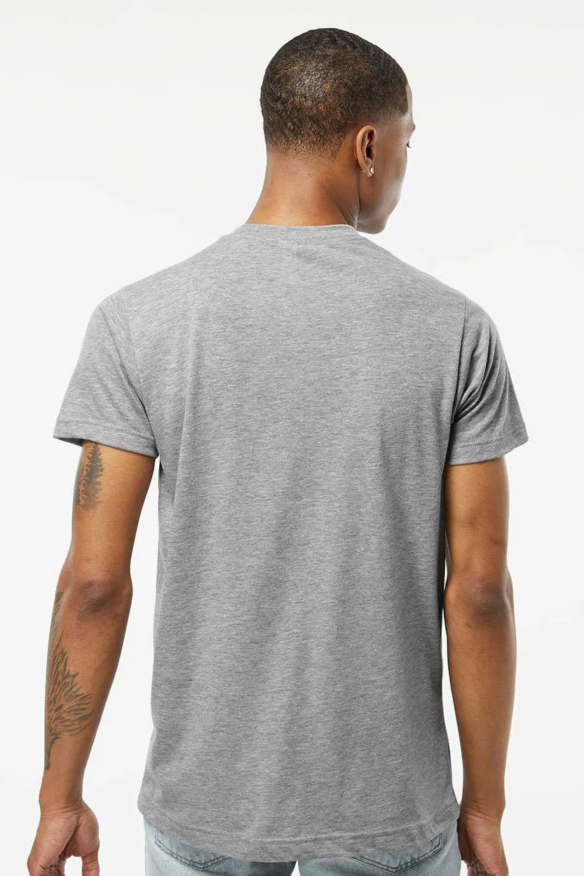 Tultex Mens Poly-Rich Short Sleeve Crewneck T-Shirt - Heather Grey