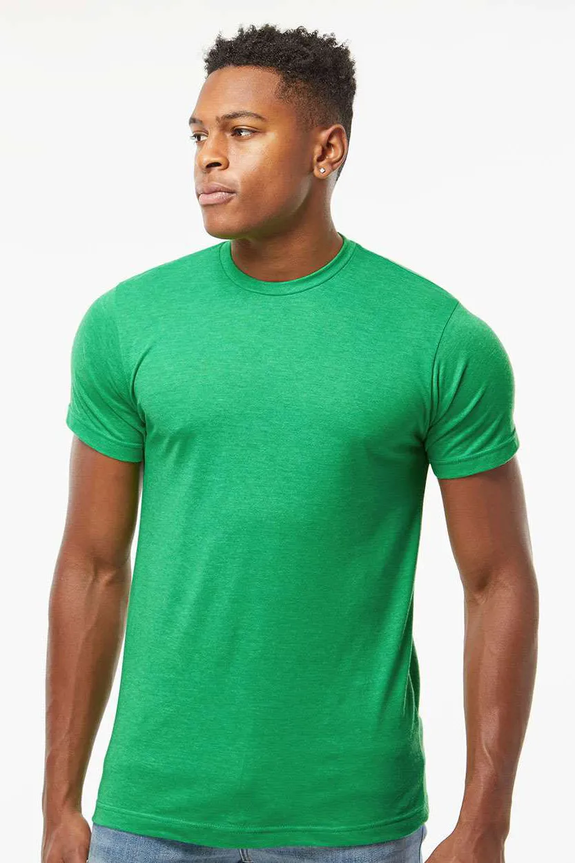 Tultex Mens Poly-Rich Short Sleeve Crewneck T-Shirt - Heather Kelly Green
