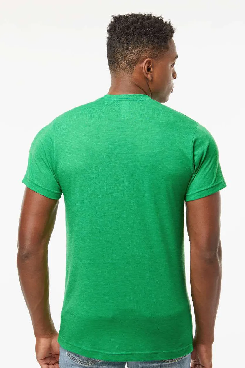 Tultex Mens Poly-Rich Short Sleeve Crewneck T-Shirt - Heather Kelly Green