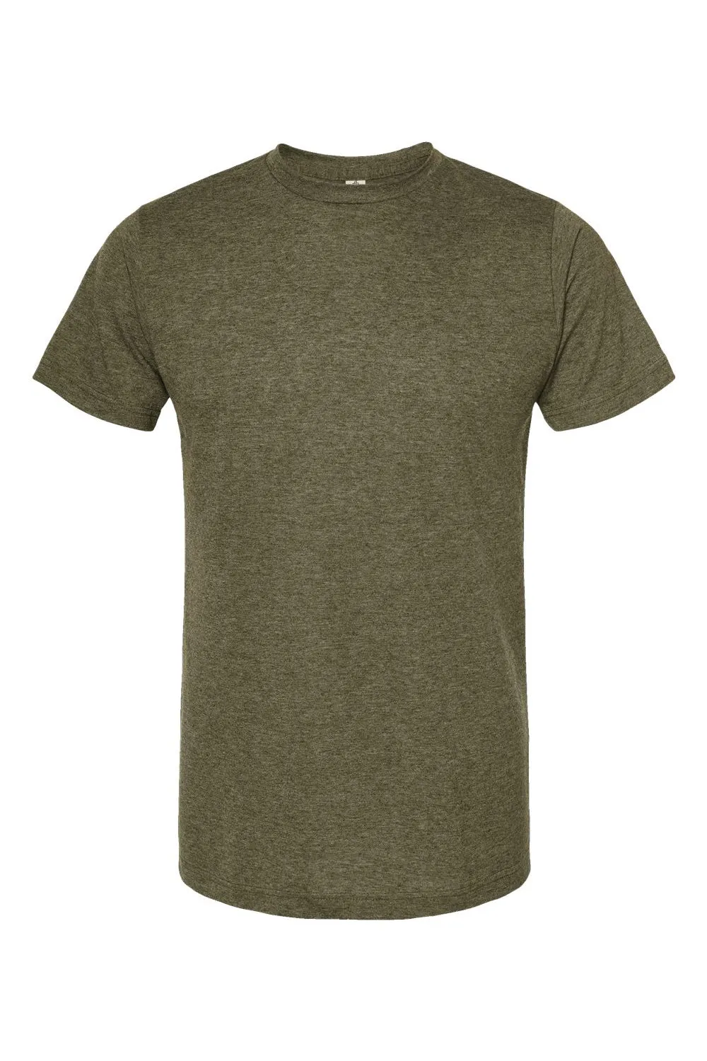 Tultex Mens Poly-Rich Short Sleeve Crewneck T-Shirt - Heather Military Green