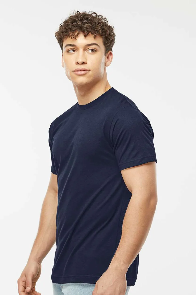 Tultex Mens Poly-Rich Short Sleeve Crewneck T-Shirt - Navy Blue