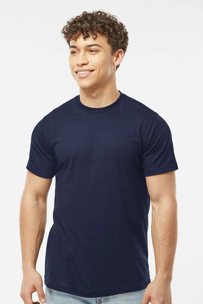 Tultex Mens Poly-Rich Short Sleeve Crewneck T-Shirt - Navy Blue