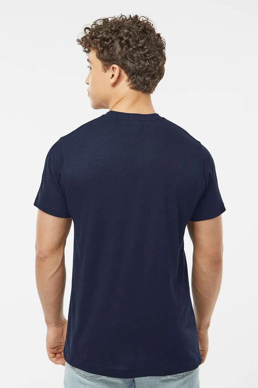 Tultex Mens Poly-Rich Short Sleeve Crewneck T-Shirt - Navy Blue