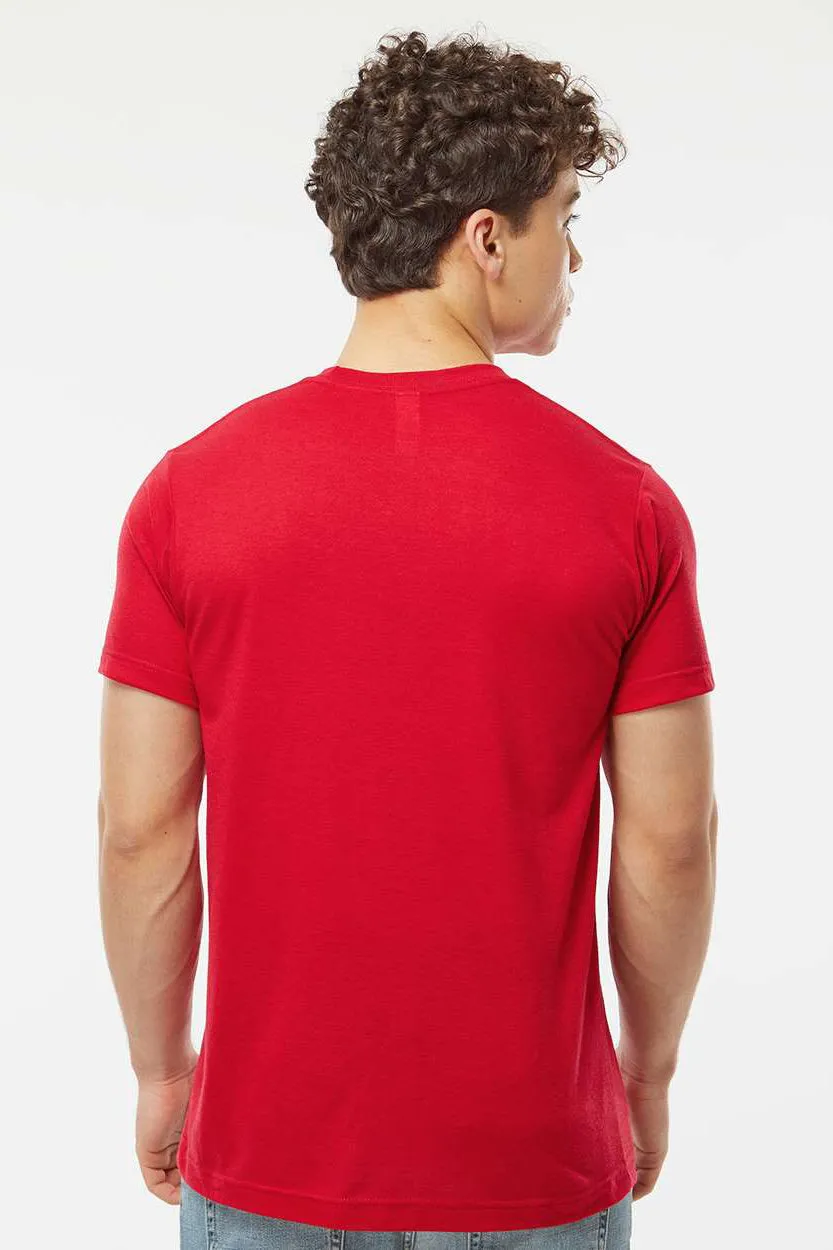 Tultex Mens Poly-Rich Short Sleeve Crewneck T-Shirt - Red