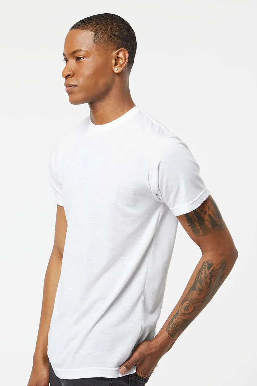 Tultex Mens Poly-Rich Short Sleeve Crewneck T-Shirt - White