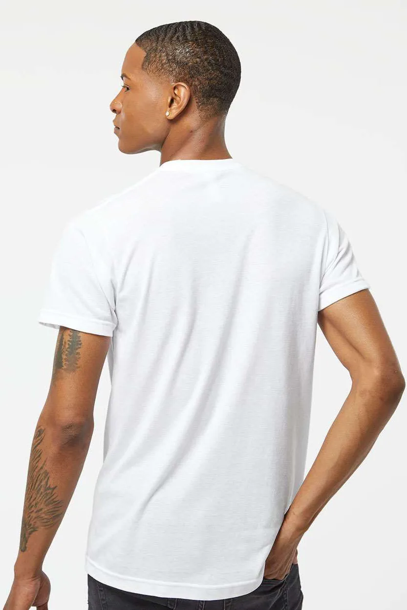 Tultex Mens Poly-Rich Short Sleeve Crewneck T-Shirt - White
