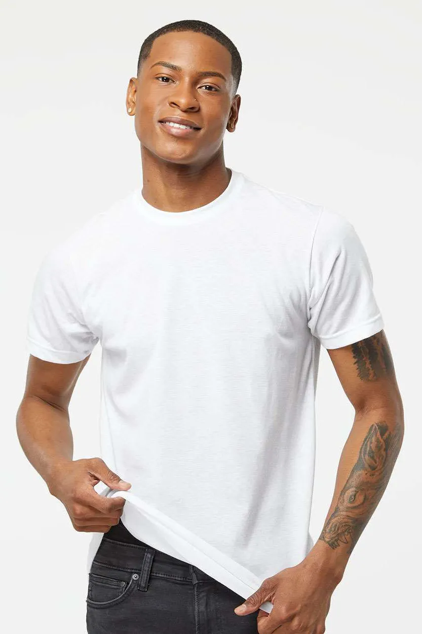 Tultex Mens Poly-Rich Short Sleeve Crewneck T-Shirt - White